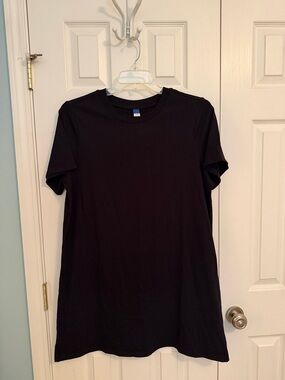 Old Navy Black Knit Midi Tshirt Dress L NWOT